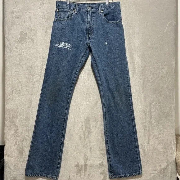 Levis 517 Mens Bootcut Jeans Size 32 Medium Wash Blue Denim Slim Fit - Picture 1 of 11